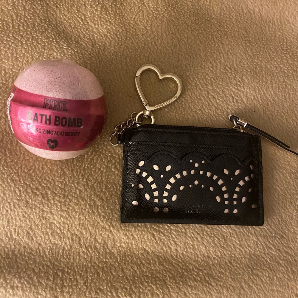 PINK Bath Bomb, Victoria Secret Card Case Bundle.